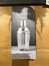 Image of Viners Barware Glass Cocktail Shaker Silver 280ml Gift For Any Occasion