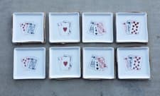 Image of Poker Playing Cards Aces Porcelain Drink Coasters 2 Sets of 4 NIB (A)