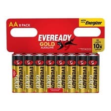 Image of Eveready AA Alkaline Gold Batteries 8 Pack Long Lasting Power for Household Use
