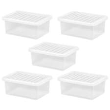 Image of Storage Box And Lid Wham Crystal 17 Litre 5 Pack