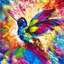 Image of Bright Multi Colour Canvas Wall Art Printed Stretched Over Solid Pine Frame