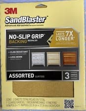 Image of 3M Sandblaster Sandpaper Assorted 3 Sheet Pack (22.8mm x 27.9mm) - FREE POSTAGE