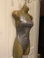 Image of Silver Metallic Bodysuit Small