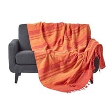 Image of Cotton Morocco Striped Throw Beige Blue Green Grey Mauve Monochrome Pink Yellow