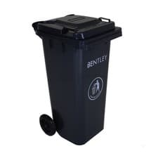 Image of Charles Bentley Outdoor Household Waste Medium Rubbish 120 Litre Wheelie Bin