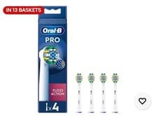 Image of Oral-B CrossAction Electric Toothbrush Heads - Pack of 4