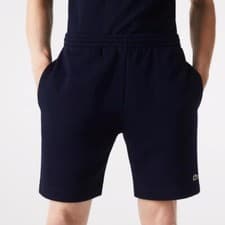 Image of Lacoste Brushed Cotton Fleece Shorts Navy