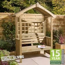 Image of NEW TRADITIONAL WOODEN GARDEN ARBOUR PATIO BENCH PERGOLA SEAT PRESSURE TREATED