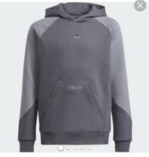 Image of Adidas SPRT Hoodie - Kids - Grey Five / Grey 11/12 Yrs D18