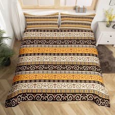 Image of King Duvet Cover Bed Set-  High Quality Microfibre - Aztec Tribe Bohemian Theme