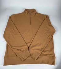 Image of Amazon Essentials Men’s Quarter Zip Sweatshirt Jumper Pullover Top Brown Tan, M