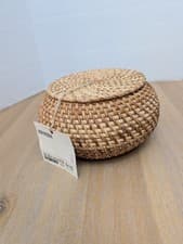 Image of IKEA FRYKEN Seagrass Basket Boxes w/Matching Lids - Set /3 - Cottage Beach House