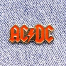 Image of ACDC Gold/Red Rock Band Music Heavy Metal Rock & Roll Metal Enamel Pin Badge