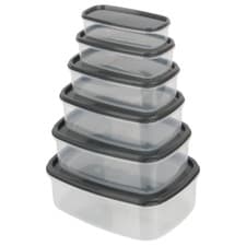 Image of 6pcs Food Storage Container Set with Lids. Rectangular Airtight Storage Box.
