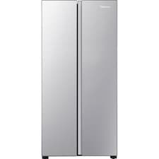 Image of Fridgemaster MS83430ES 83cm Frost Free American Fridge Freezer Silver E Rated
