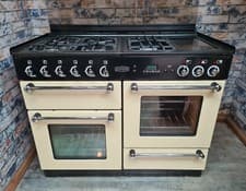 Image of Rangemaster 110 Cream/Chrome Dual Fuel Cooker - DELIVERY AVAILABLE