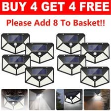 Image of Solar Power PIR Motion Sensor Wall Lights 100 LED Outdoor Garden Security Lamp