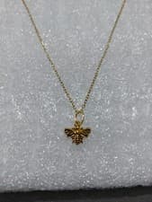 Image of Gold Colour Bumble Bee Pendant Necklace (F76) New
