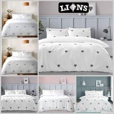 Image of Embroidered Duvet Quilt Cover Soft Cotton Blend Bedding Set Single Double King