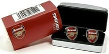 Image of ARSENAL FC MENS EXECUTIVE COLOUR - METAL CREST SHIRT CUFFLINKS AFC GIFT