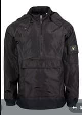 Image of Lyle & Scott Overhead Hooded Quarter Zip Jacket in Jet Black size Large