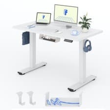Image of FLEXISPOT E1 Plus One Piece Electric Standing Desk Home Office,White