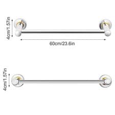Image of 40/50/60cm Single Double Towel Rail Rack Holder Wall Mounted Bathroom Kitchen UK
