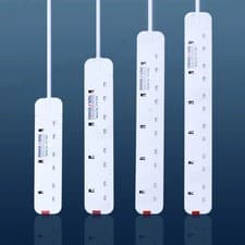 Image of Extension Lead 3 4 6 Gang Way Plug Sockets 2/3 Cable Electric Mains Power