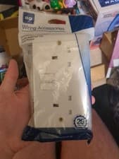 Image of British General White Double Switched 2-Gang 13A Square Edge Switched Socket