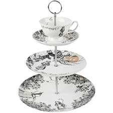 Image of V&A Alice In Wonderland 3 Tier Cake Stand Serving Set, Cake Standing Set, Gift