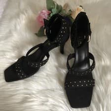 Image of Women’s Julian Macdonald Star UK 8 EUR 42 Shoes Heels Black & Gold Star Strappy