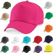 Image of Classic Baseball Cap Cotton Sun Hat 5 Panel Adjustable