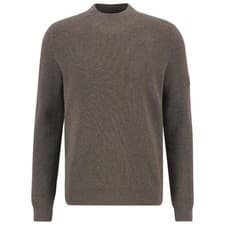 Image of Barbour International Crawley Crew Neck Jumper Brindle Brown Size Large