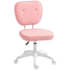 Image of Vinsetto Vanity Task Chair with Adjustable Height, Armless, Pink