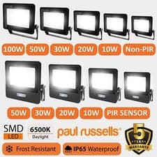 Image of 10W-100W LED Floodlight PIR Motion Sensor Security Outdoor Garden Flood Light