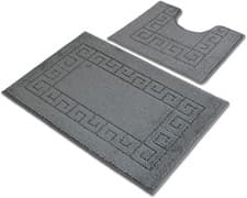 Image of Greek Key Pattern Bath Mats 2 Piece Sets Non Slip Bathroom Mat, Soft Washable R