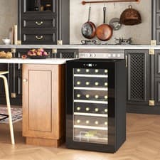 Image of Wine Cooler Fridge with Glass Door Freestanding Wine Fridge