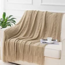 Image of New Luxury Christmas Plaid Throw Blanket for Bed Knit Throws Lightweight Blanket