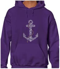 Image of ANCHOR DESIGN HOODY HOODIE COOL SAILOR NAUTICAL NAVY MARINE DESIGN FASHION TOP