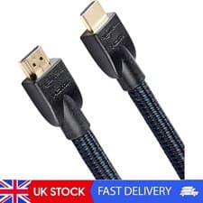 Image of HDMI To HDMI Cable, 18Gbps High-Speed, 4K@60Hz, 2160p, Nylon-Braided Cord,