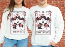 Image of Mickey and Minnie Mouse Tarot Card Unisex Hoodie Tshirt Men Women Unisex N333