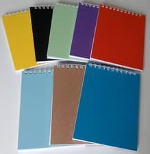 Image of WIRO BINDING NOTEBOOK LINED A5 PLAIN OR RULED NOTEPAD PORTRAIT & LANDSCAPE