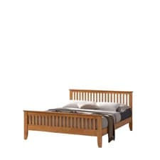 Image of Oak 4ft6 Double Bed Frame Solid Wood Bedroom Furniture Slatted Base