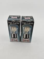 Image of X2 Crompton 15W Sign Lamp BC-B22d Clear Bulb 200-250V Bayonet Cap Decorative