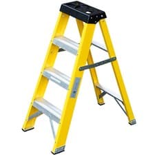 Image of 0.8m FIBREGLASS Swingback Step Ladders 4 Tread Professional Lightweight Steps