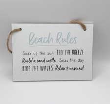 Image of Beach Rules Hanging Sign, Decorative sign