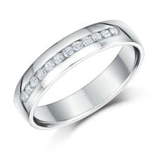 Image of 18ct White Gold 0.26ct Diamond Channel Set Wedding Eternity Ring, UK Hallmarked