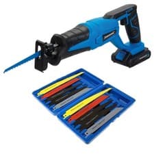 Image of 18V Reciprocating Saw Cordless Electric with Battery Fast Charger & 11 Blades