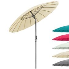 Image of Shanghai Parasol Garden Umbrella Tilting Sunshade UV Resistant 2.6m Christow
