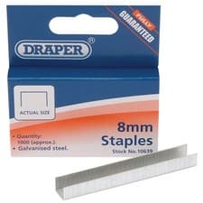 Image of Draper Steel Staples 8 x 10mm Pack of 1000 - 10639